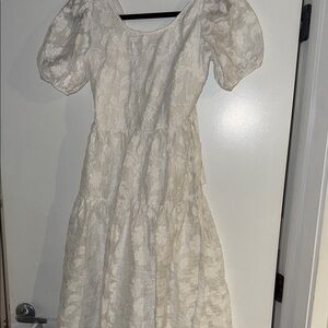 Moon River Cream Floral Maxi Dress